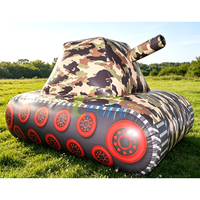 Bunker de paintball gonflable commercial, camouflage, réservoir hermétique, obstacles de laser game, barrière de jeu airsoft en bâche PVC