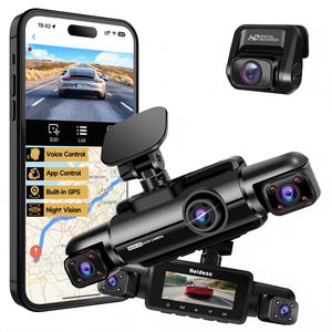 กล้องติดรถยนต์ 4CH Dash <span class=keywords><strong>Cam</strong></span> 1080P รุ่นมินิ 4 ช่องทาง บันทึกภาพด้านหน้า 24 ชม. พร้อมกล้องมองหลังสำหรับรถยนต์ มีระบบมองเห็นในเวลากลางคืนในตัว พร้อม GPS และ WiFi - Product Image 1