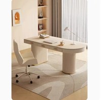 Table de bureau de style italien haut de gamme avec plateau en marbre moderne et luxueux pour salons de beauté et salles de consultation