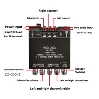 TB21 modèle d'application amélioré 2.1 canaux pour module d'amplificateur de puissance numérique Bluetooth Super Subwoofer électronique à haute tonalité basse