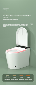 833 Toilette intelligente ronde blanche au design moderne et élégant, avec fonction de chasse d'eau intégrée en cas de panne de courant et lumière nocturne - Product Image 6