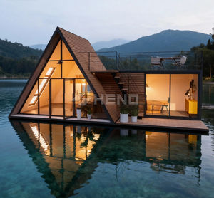 Villa moderne de luxe en A-frame, à faible hauteur, isolée thermiquement, modulaire, préfabriquée, maison triangulaire <span class=keywords><strong>pour</strong></span> appartement ou <span class=keywords><strong>chalet</strong></span> préfabriqué - Product Image 1