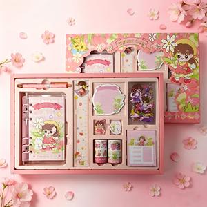 Ensemble de Carnets Créatifs Kawaii pour Enfants, Boîte Cadeau de Fournitures Scolaires Mignonnes en Papier pour Activités et Filles - Product Image 1