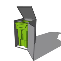 Vente en gros Poubelles en métal personnalisées 120L/240L Poubelle d'extérieur avec peinture au grain de bois Poubelle et hangar à ordures