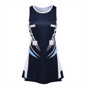 Vestido Deportivo Sublimado para Mujer, Diseño Geométrico en Rosa, Negro y Blanco, Transpirable, de Poliéster, para Jóvenes, con Logotipo - Product Image 6