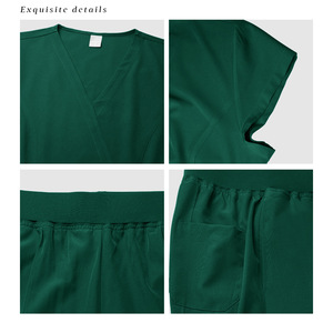 Hanziman Women's <b>Scrub</b> <b>Set</b> Moisture Wicking V-Neck Tops And Pants For Hospital Uniforms - Product Image 4
