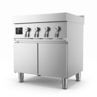 Cuisinière électrique professionnelle à double foyer en acier inoxydable robuste avec contrôle numérique pour cuisines