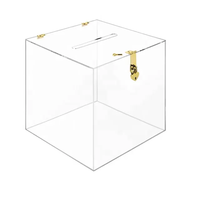 Clear s Spenden box mit Schloss Clear Acryl Laser gravierte Hochzeits karte Aufbewahrung sbox Suggestion Box