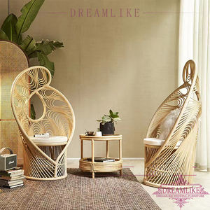 เก้าอี้พักผ่อนพนักพิงหลังสูงพร้อมเบาะโรงแรม,เก้าอี้หวายหวายธรรมชาติใช้ในสวนนกฟีนิกซ์เก้าอี้หวายกลางแจ้ง - Product Image 4