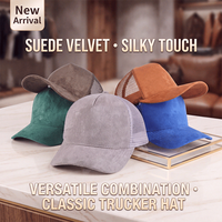 Casquette Trucker Personnalisée Brodé(e) en Suède avec Dos en Maille, Blocs de Couleurs, Visière Courbe Sportive, Unisexe, Vente en Gros, Gorra OEM