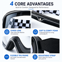 Lunettes de moto, lunettes de motocross, protection UV400, résistantes aux chocs, anti-vent, sangle réglable, lunettes de course pour Dirt Bike et VTT