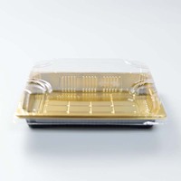 Boîte d'emballage de sushi jetable NO.3, paquet rond transparent en plastique de bonne qualité boîte à gâteaux, conteneur à emporter 50 pièces