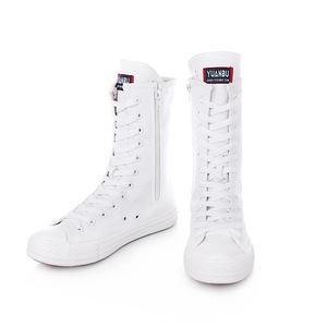 Zapatos Casuales de Lona para <span class=keywords><strong>Mujer</strong></span>, <span class=keywords><strong>Botines</strong></span> Cortos, Botas de Tobillo con Cordones, Tendencia de Moda, con Cierre, Planos, Suaves y Duraderos - Product Image 3