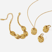 Ensemble de bijoux YC, collier ajustable et boucles d'oreilles en acier inoxydable plaqué or 18 carats avec zircon blanc en forme de cœur, cadeau pour femme