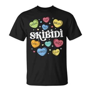 T-shirt Skibidi Valentines Day Rizz Conversation Hearts Sigma, produit promotionnel de qualité supérieure - Product Image 1
