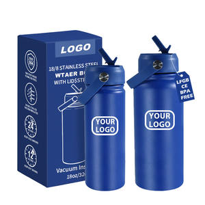 Bottiglia d'Acqua in Acciaio Inox a Doppia Parete 18oz 32oz con Rivestimento in Polvere, Beccuccio di Aspirazione, Manico e Base in Silicone Personalizzabile all'Ingrosso - Product Image 1