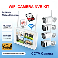 Sistema de Cámara de Seguridad CCTV con Wifi, NVR, Monitor LCD de 10.1 Pulgadas, Resistente al Agua IP66, Detección de Movimiento, Kit de Vigilancia a Todo Color