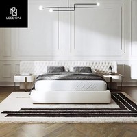 Hochwertiges Villenmöbel Schlafzimmer Großes Bett Stoff Samt Italienisches Modernes Luxusbett