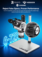 SUNSHINE M8T Ultra Trinocular Stereo Microscope 6-72X Adjustable Zoom Professional Optical Microscope for Phone Repair