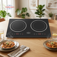 Table de cuisson à induction encastrable double zone, double brûleur, vitrocéramique, commande tactile, écran LED, appareils de cuisine