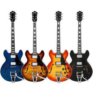 جيتار كهربائي جاز بفتحة F مجوفة بالجملة، 22 فرتاً، من خشب الحور، للمبتدئين والمحترفين، جيتار روك للعروض، سلبي مغلق - Product Image 2