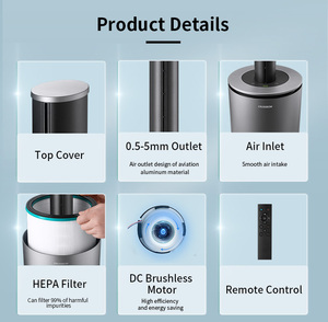 9 velocità Hepa 13 14 purificatore d'aria senza pale ventilatore regolabile temperatura riscaldatore ventole stufe - Product Image 6