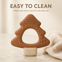 Anneau de dentition en silicone pour bébé, motif sapin de Noël, multi-textures, facile à nettoyer, cadeau de Noël, cadeau de Noël pour le chaussette de Noël, couleur personnalisable
