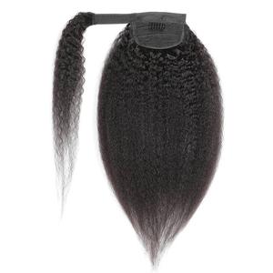 Extensions de cheveux naturels bouclés 100% humains pour femmes, faux cheveux, queue de <span class=keywords><strong>cheval</strong></span>, crépus, lisses - Product Image 2