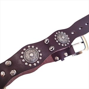 Collier de chien en cuir de vachette solide et écologique avec fermeture à bouton de sangle de cou anti-morsure élargie Style vintage pour les grands chiens - Product Image 4