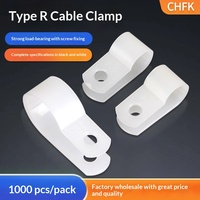 Clips de fixation en nylon pour câbles de type R et de type U, épais, tailles U-3,3 mm/R-5,3 mm