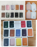 Tempat kartu magnetik kulit Pu asli, dompet kartu magnetik dengan paket Slot kartu untuk Iphone 15 Pro Max