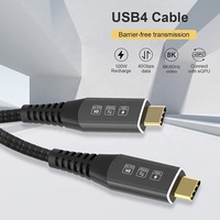Cable de línea de transferencia de datos Thunderbolt 3, 100W, 5A, 40Gbps, USB4.0, USB 4, 4,0, macho a macho, tipo C, carga rápida, 8K, 60Hz