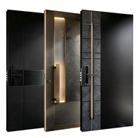 Porte d'entrée blindée pivotante en aluminium moulé, design classique moderne, pour la sécurité résidentielle
