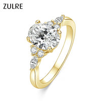 Groothandel Trendy Ring 7x9mm Romantische 5A Kubieke Zirkonia Ring Klassieke Ei-vormige Eeuwigheidsring Verlovingsring voor Vrouwen Valentijnsdag Cadeaus