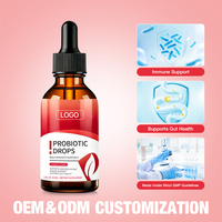 Gouttes probiotiques avec 4 souches probiotiques pour soutenir le système digestif, la santé immunitaire et intestinale en flacon de 60 ml