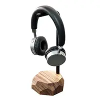 אגוז שחור עץ & אלומיניום אוזניות Stand טבע אגוז משחקי אוזניות מחזיק עם מוצק מתכת בסיס עבור שולחן שולחן תצוגה