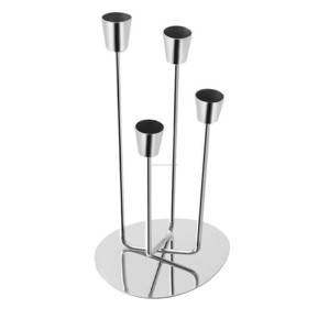 Bougeoir en Aluminium avec 5 bougeoirs, porte-bougie de styliste fait en inde - Product Image 3