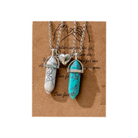 Collier de couple Taichi en forme de cœur magnétique, 2 pièces/ensemble, pendentif en cristal hexagonal, cadeau de la Saint-Valentin pour femmes et hommes