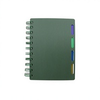 Carnet à spirale A5 à couverture rigide en polyéthylène, 5 sujets, avec intercalaires colorés, pages lignées, carnet à spirale personnalisé, vente en gros