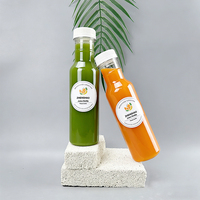 Bouteille d'emballage en plastique PET transparente réutilisable personnalisée de 350 ml pour jus, soda, thé, boisson liquide