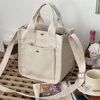 Sac à déjeuner en toile de style coréen, anime, dessin animé, avec grande capacité, fermeture ouverte pour les cours, les voyages