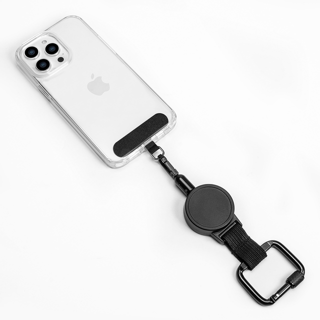 Custom Logo Retractable Silicone & TPU Badge Reel Keychain Magnet Rebound Holder with Tab Patch for Phone Case