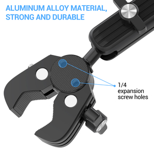 <span class=keywords><strong>Support</strong></span> universel <span class=keywords><strong>pour</strong></span> téléphones et tablettes de moto, pince robuste en alliage d'aluminium, rotatif à 360°, réglable, haute stabilité - Product Image 5