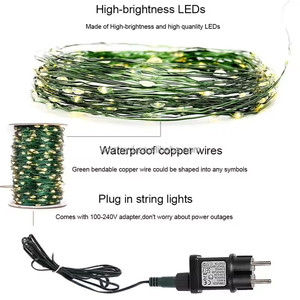 Bầu không khí <span class=keywords><strong>LED</strong></span> ánh sáng ban đêm Dải giáng sinh trang trí đám cưới chuỗi ánh sáng màu xanh lá cây dây đồng giáng sinh trang trí cây đèn - Product Image 5