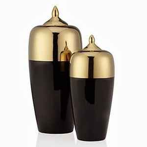 Vase en métal antique de style Art Déco, design en relief, pot décoratif pour sol et table - Product Image 6