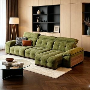 Canapé-lit multifonctionnel en tissu chenille et bois, style vintage <span class=keywords><strong>Paul</strong></span> Henry, une place, pour salon - Product Image 1