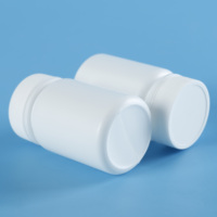 Flacon vide en plastique HDPE blanc pour suppléments vitaminiques et médicaments, avec bouchon à vis et impression sérigraphique, 100 pièces