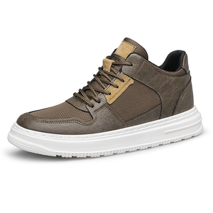 Chaussures de sport pour hommes Height Inner, en cuir véritable de qualité supérieure, respirantes, pour la course, le skateboard et la marche décontractée - Product Image 6