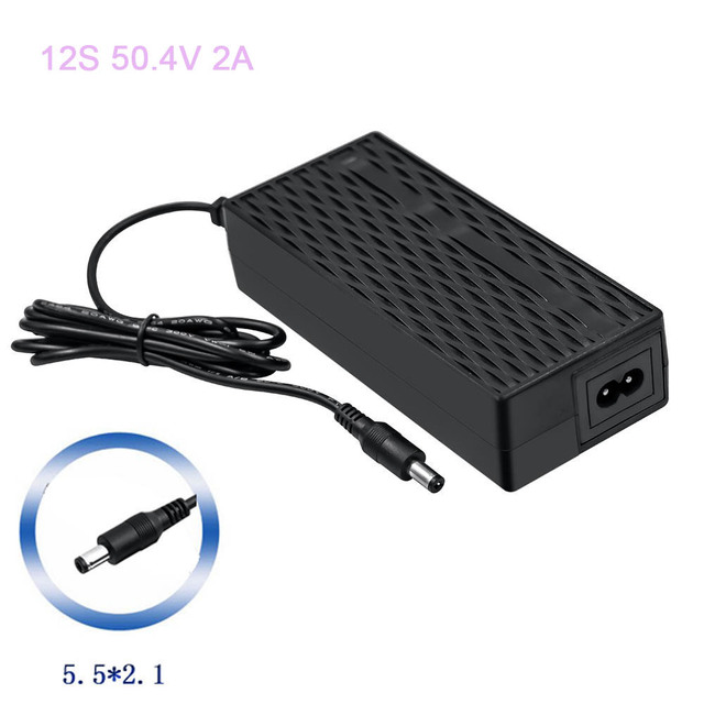 50.4v 2a Lithium Ion Battery Charger 12S 44.4v Electric Skateboard Scooter Li-ion Battery Charger
