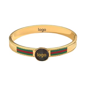 Designer Stainless Steel Bracelet for Women and Children Trendy Gold Plated Logo with Zircon for Parties and Gifts - Product Image 4